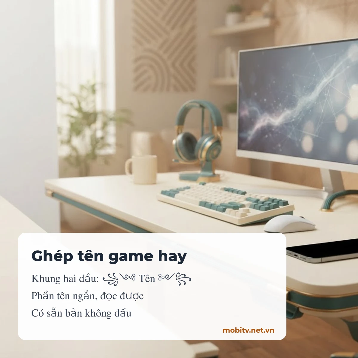 Ghép tên game với kí tự đặc biệt: khung hai đầu, phần tên ngắn ở giữa