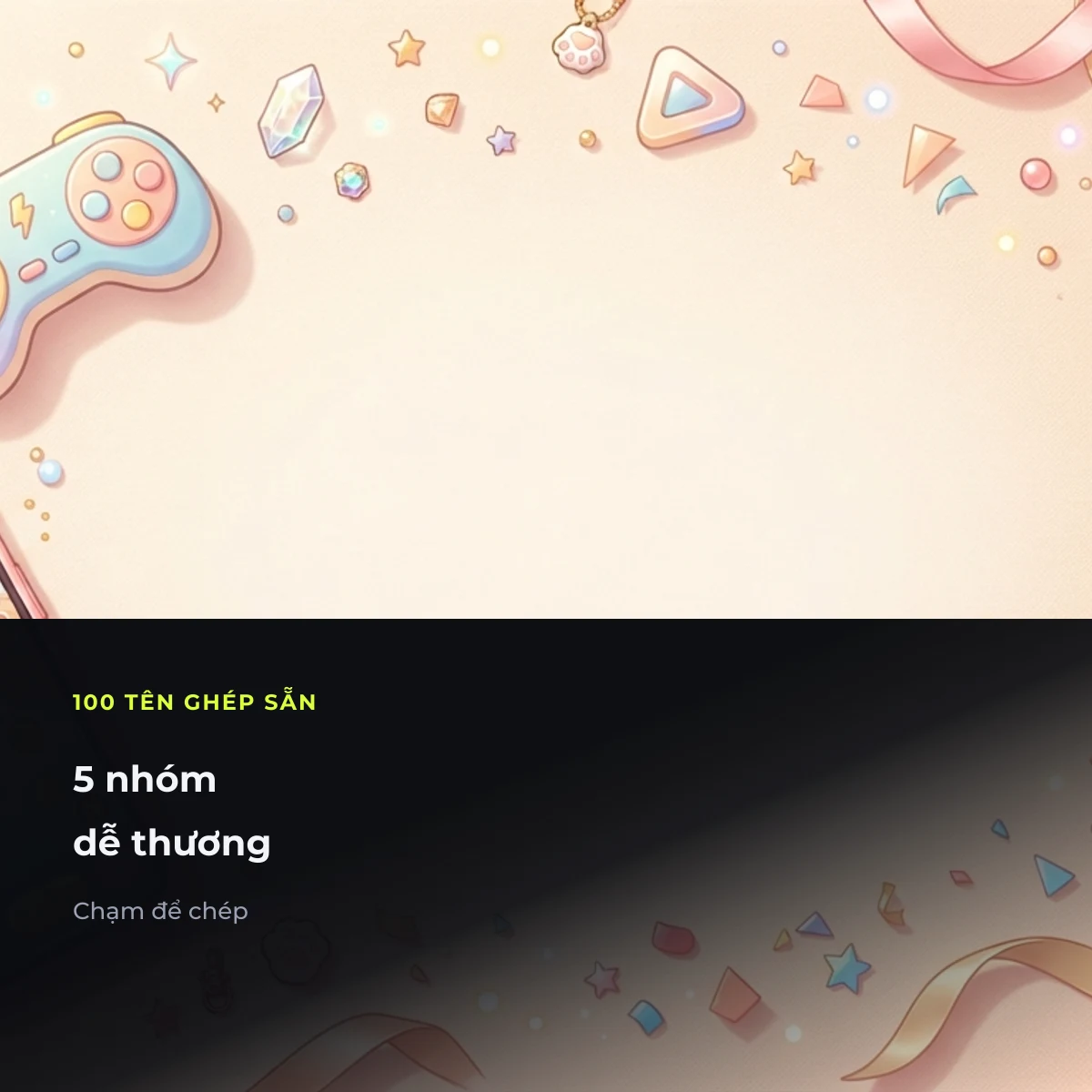 Tên Play Together ghép hoa, tim, sao nhỏ, chép một chạm
