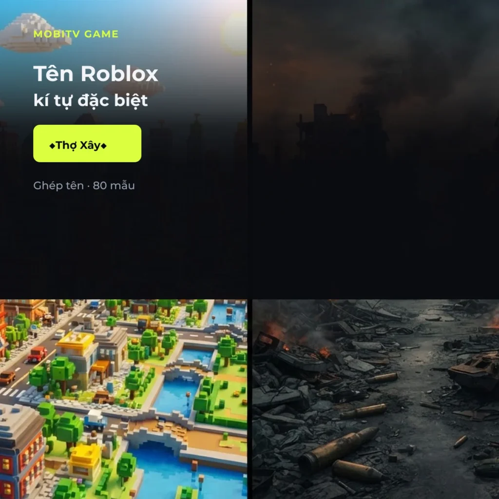 Tên Roblox kí tự đặc biệt: khung vuông khối ghép hai đầu Display Name