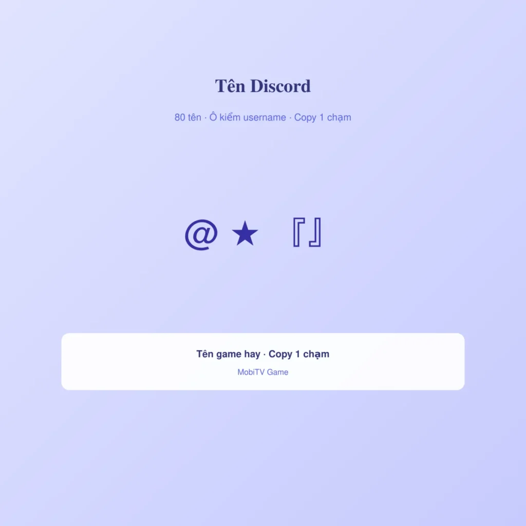Tên Discord kí tự đặc biệt 80 mẫu copy 1 chạm